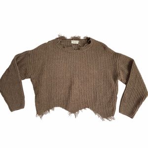 Dark green distressed sweater